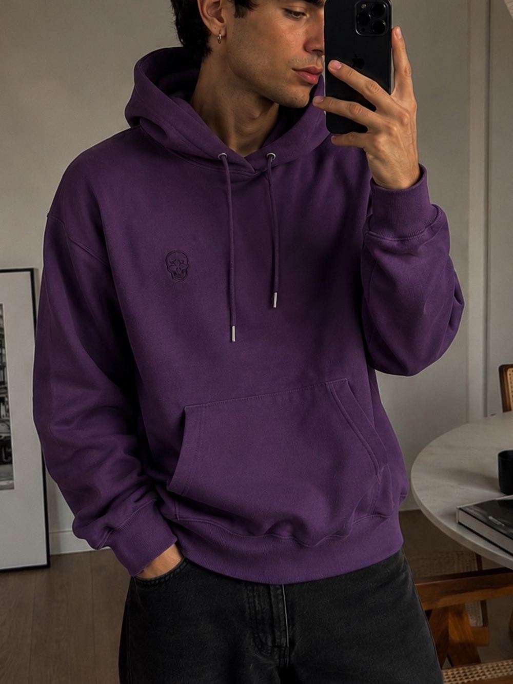 The Kooples Men's Purple Hooded Sweatshirt